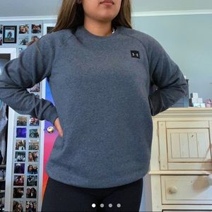 Grey UA Rival Fleece Crew